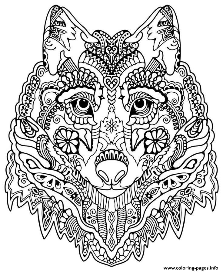 Mindfulness Coloring Pages Wolf