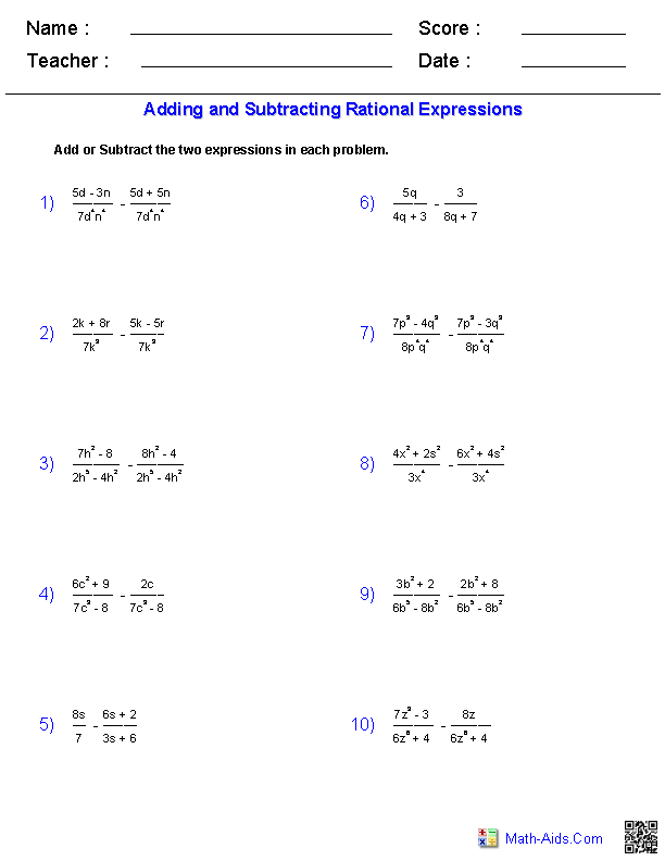 Simplifying Expressions Worksheet And Answers