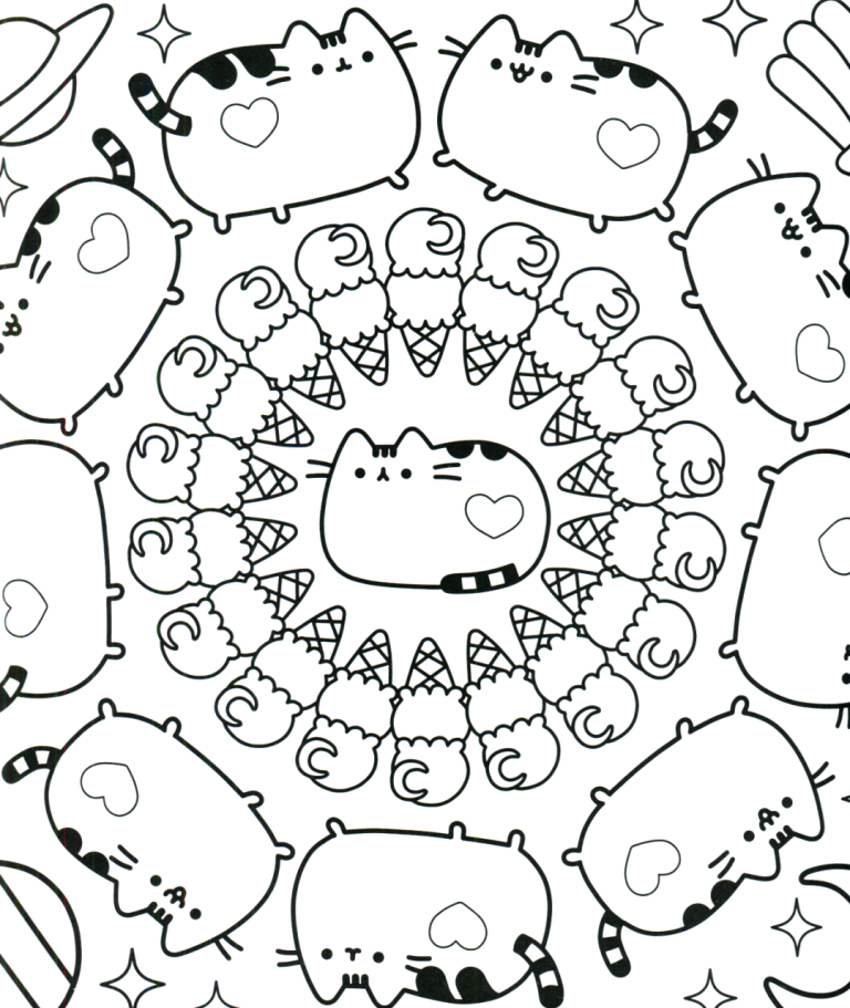 Pusheen Coloring Pages Hard