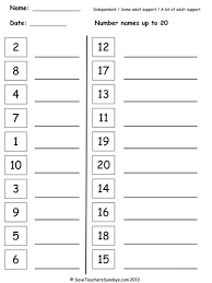 Number Names Worksheets For Grade 1 Pdf