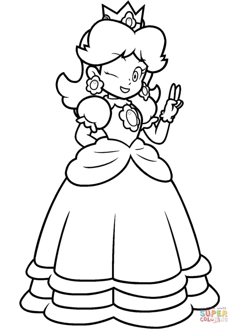 Mario Coloring Pages Daisy