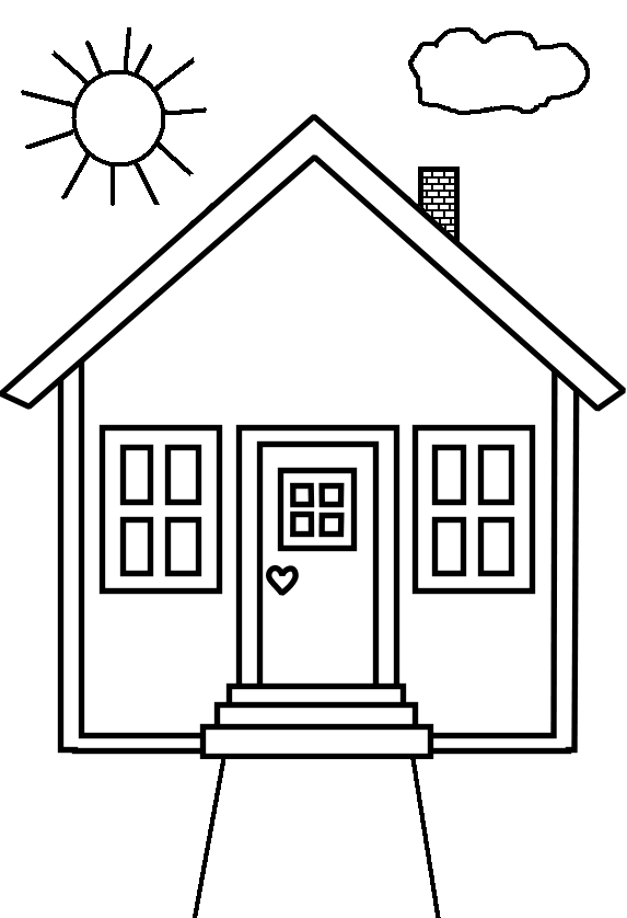 House Coloring Pages For Kindergarten