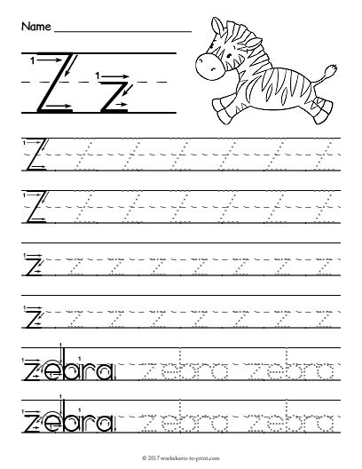Letter Z Worksheets Printable