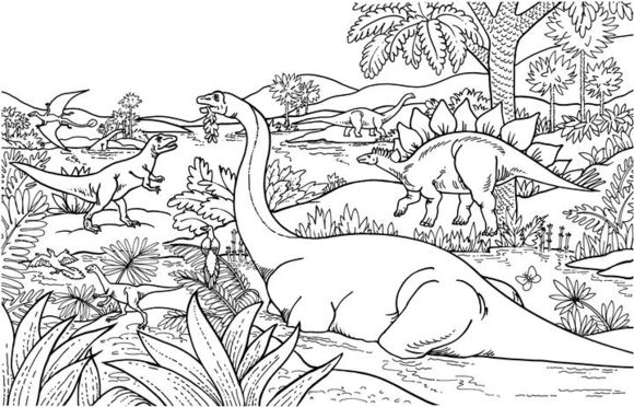 Realistic Dinosaur Coloring Pages