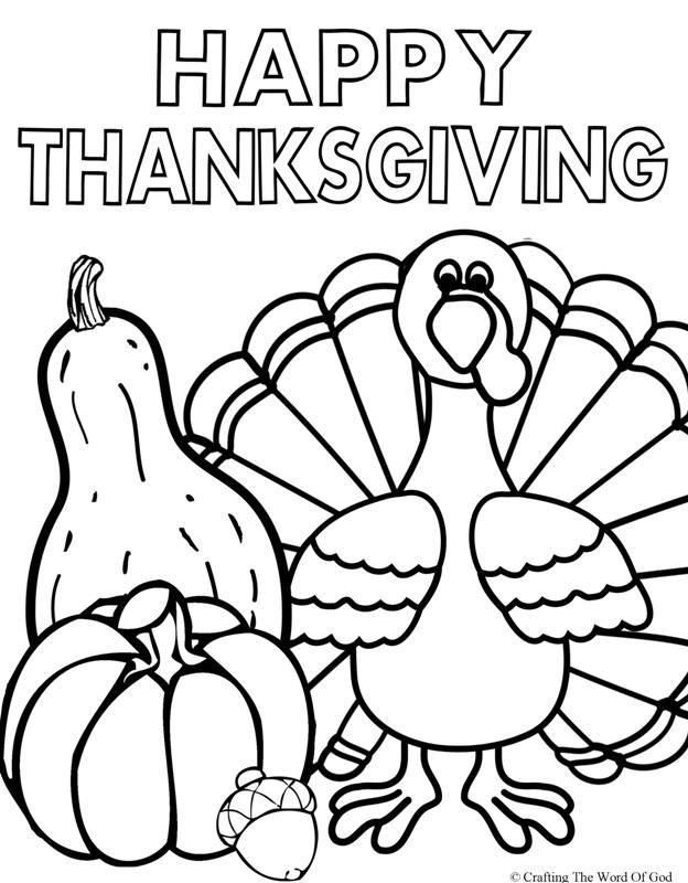 Easy Happy Thanksgiving Coloring Pages