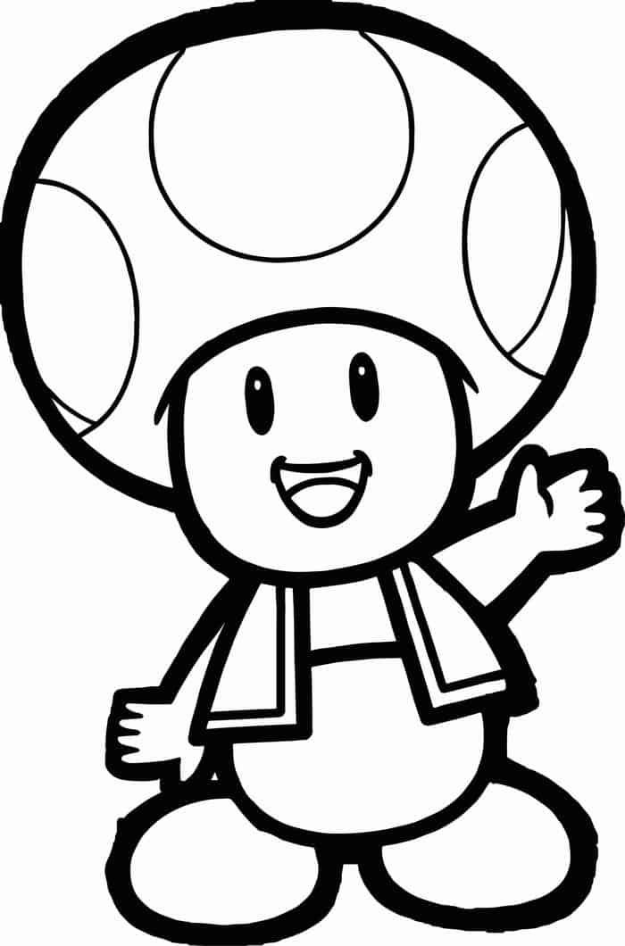 Mario Coloring Pages Toad