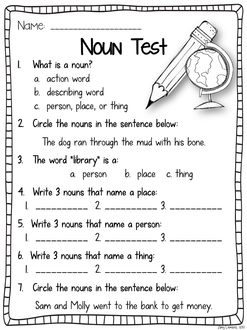 Grade 4 Worksheets On Nouns