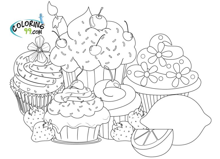 Cupcake Coloring Pages Hard
