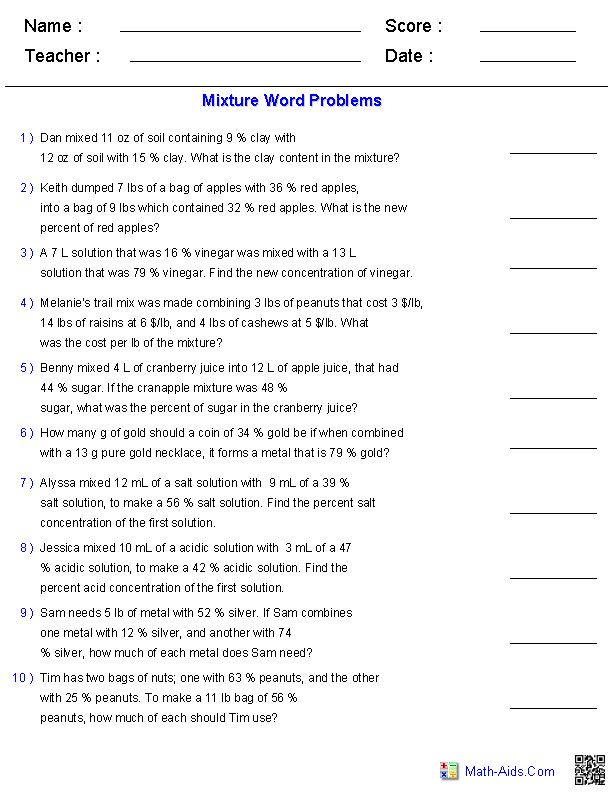 Age Word Problems Worksheet With Answers Pdf