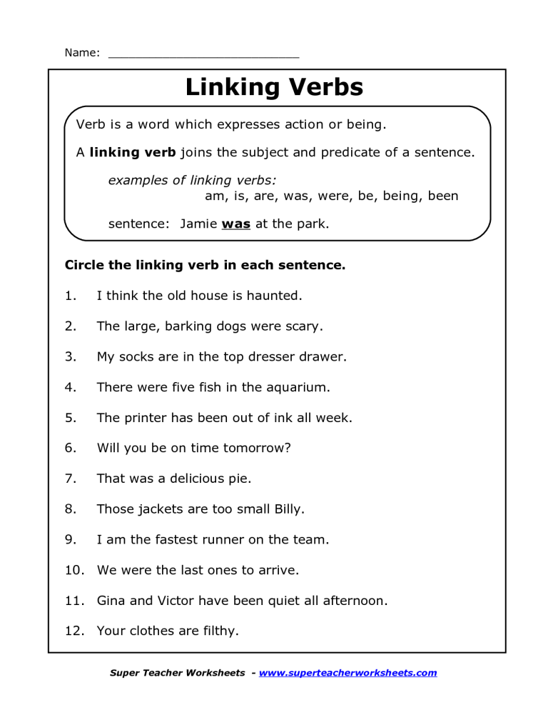 7th Grade Verb Phrase Worksheet