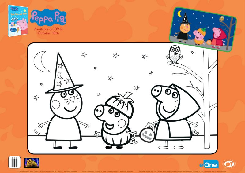 Halloween Peppa Coloring Pages
