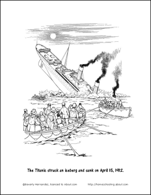 Sunken Titanic Coloring Pages
