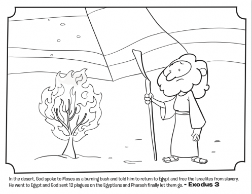 Moses And The Burning Bush Coloring Page