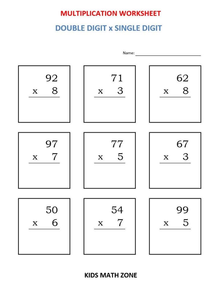 Maths Worksheet For Class 3 Pdf