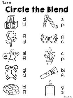Blends Worksheets For Kindergarten