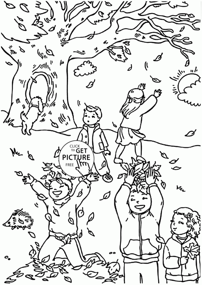 Autumn Coloring Pages For Kindergarten