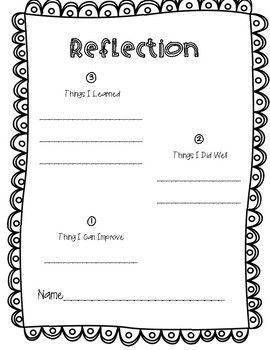 Reflection Worksheet Kids