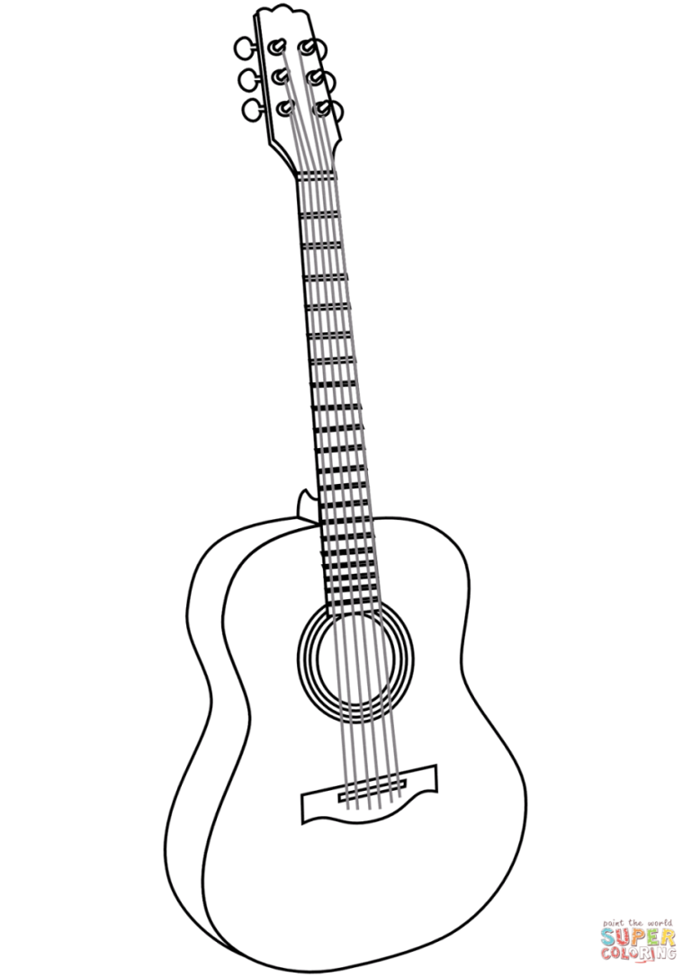 Music Coloring Pages Guitar