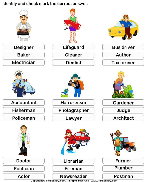 Jobs Worksheets For First Grade