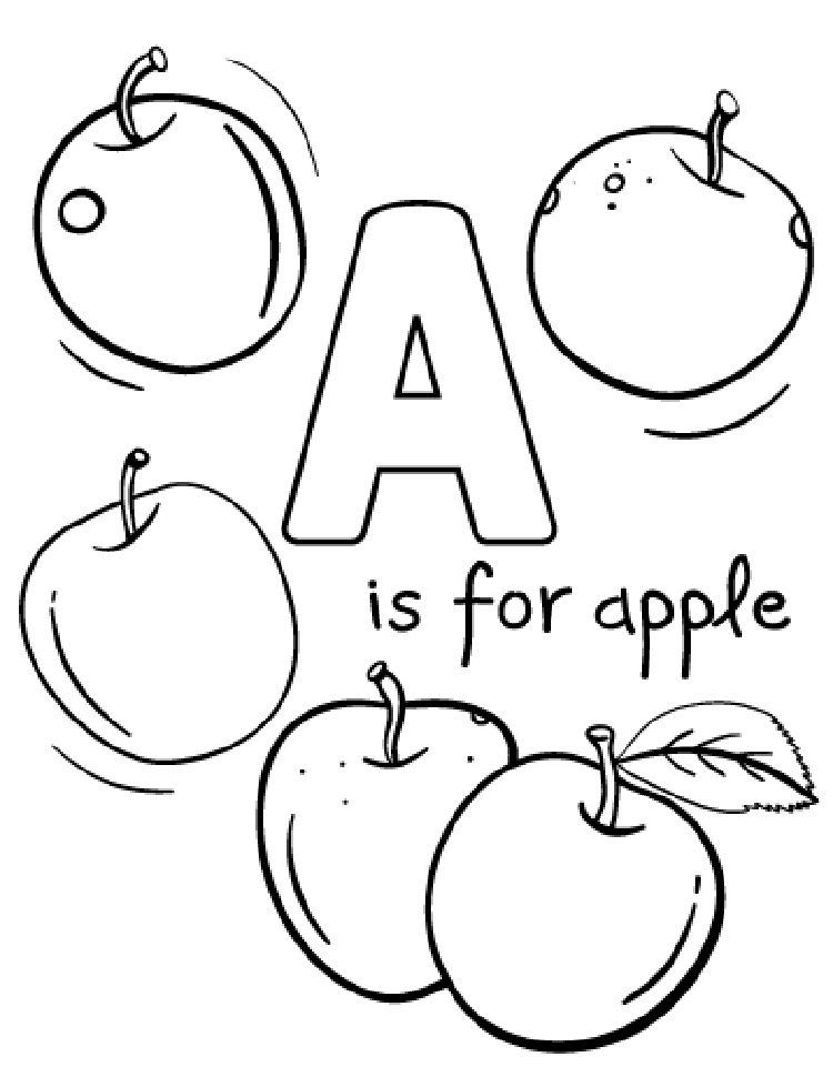 Apple Coloring Pages For Kids