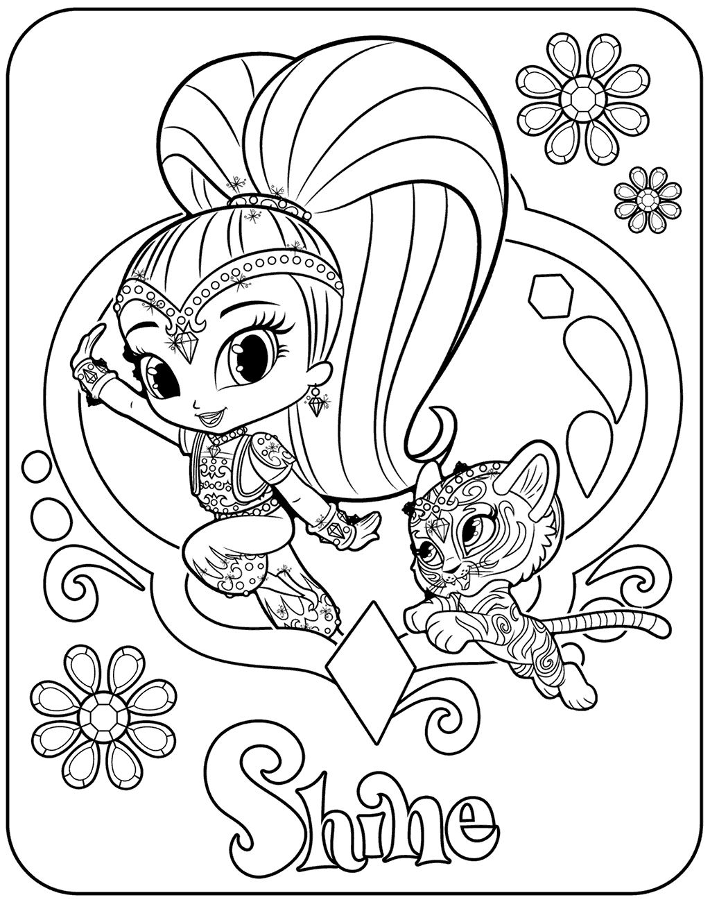 Shimmer And Shine Colouring Pages