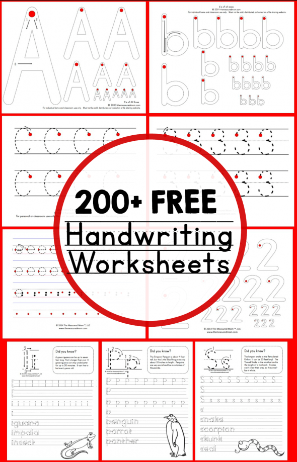 Print Handwriting Worksheets