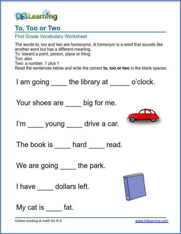 K5 Learning Worksheets For Grade 1