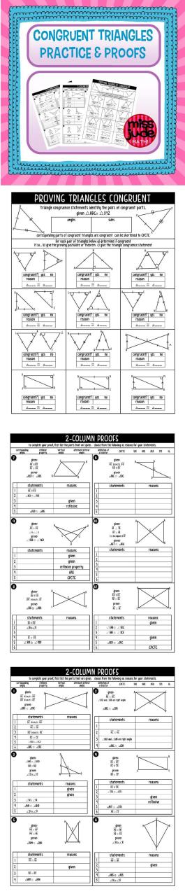 Proof Proving Triangles Congruent Worksheet