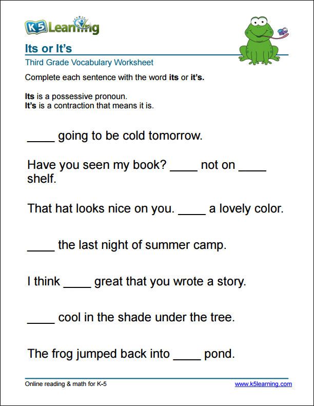 Printable English Worksheets For Grade 3