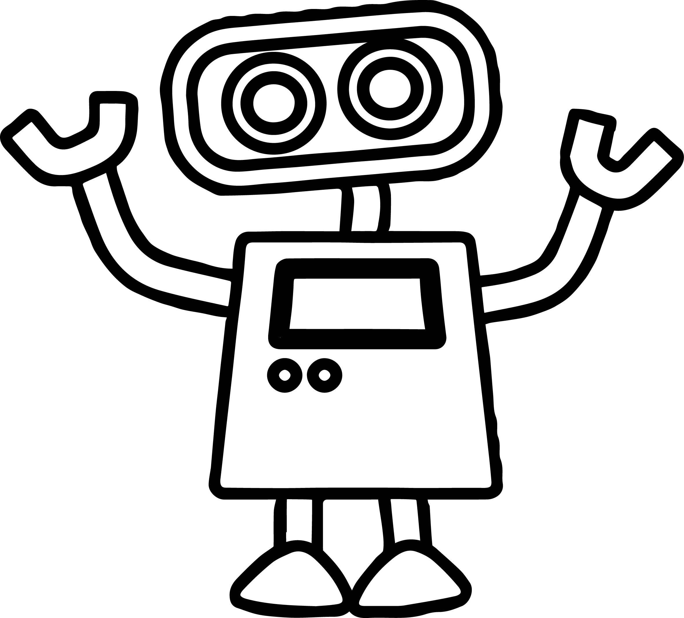 Robot Coloring Pages Easy