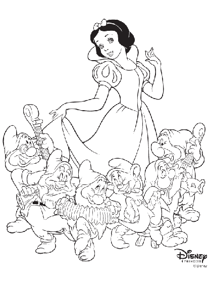 Snow White Coloring Pages Disney Princess