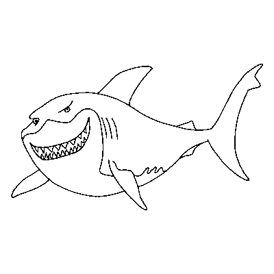 Bruce Finding Nemo Coloring Pages