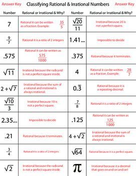Rational And Irrational Numbers Worksheet Grade 9