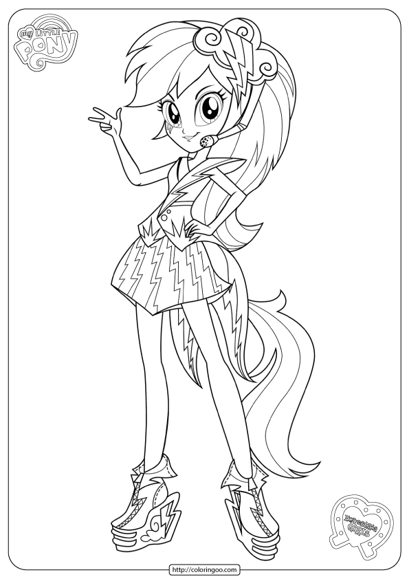 Equestria Girls Coloring Pages Rainbow Dash