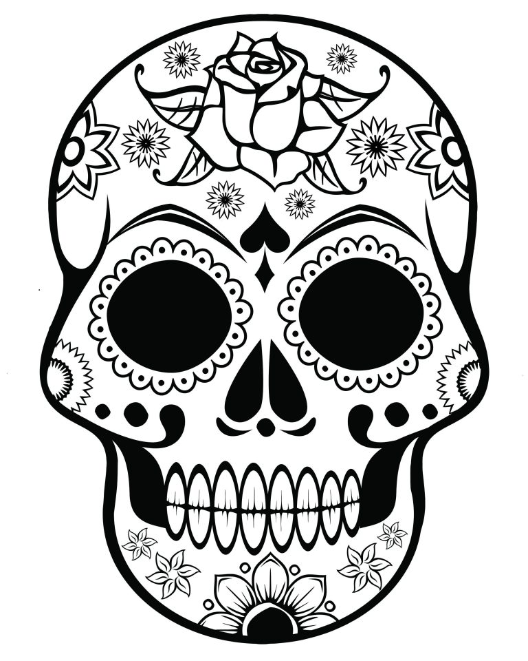 Halloween Colouring Pages Skull