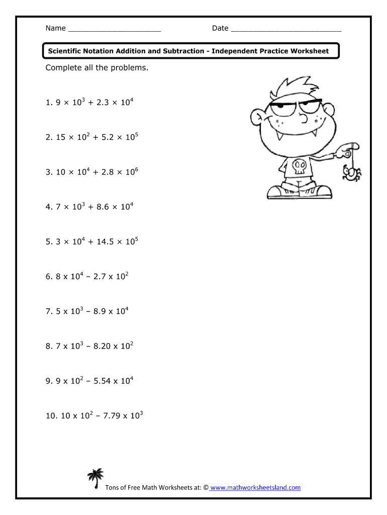 Adding And Subtracting Scientific Notation Worksheet Doc
