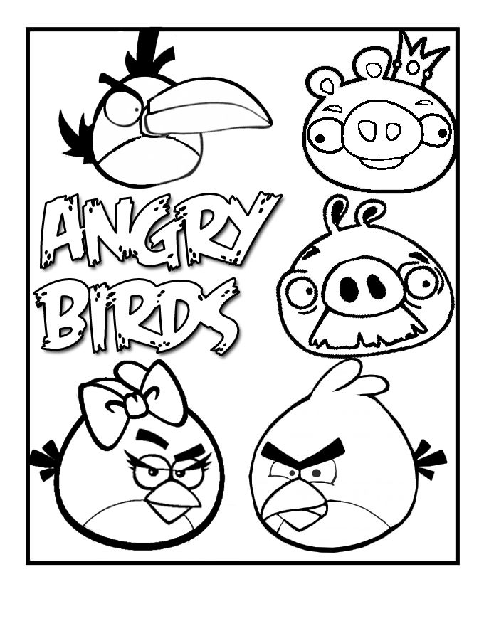Printable Angry Birds Colouring Pages