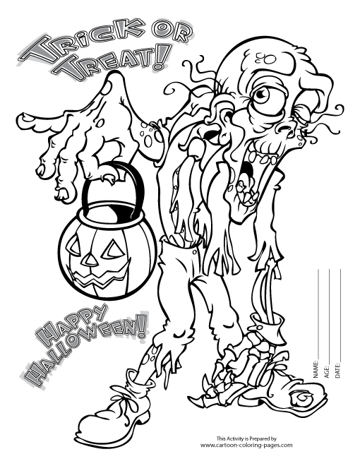 Scary Spooky Halloween Coloring Pages