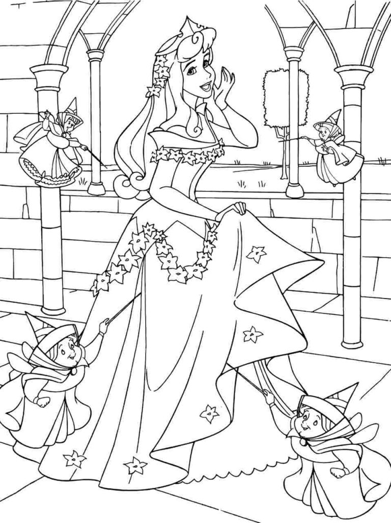 Sleeping Beauty Aurora Disney Princess Coloring Pages