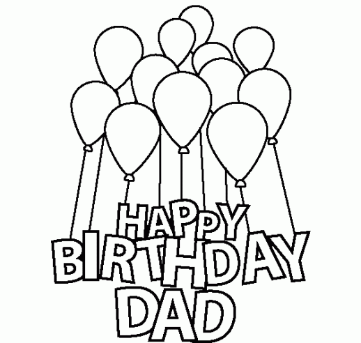 Printable Happy Birthday Daddy Coloring Pages