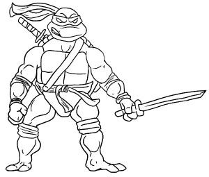 Leonardo Ninja Turtle Coloring Sheet