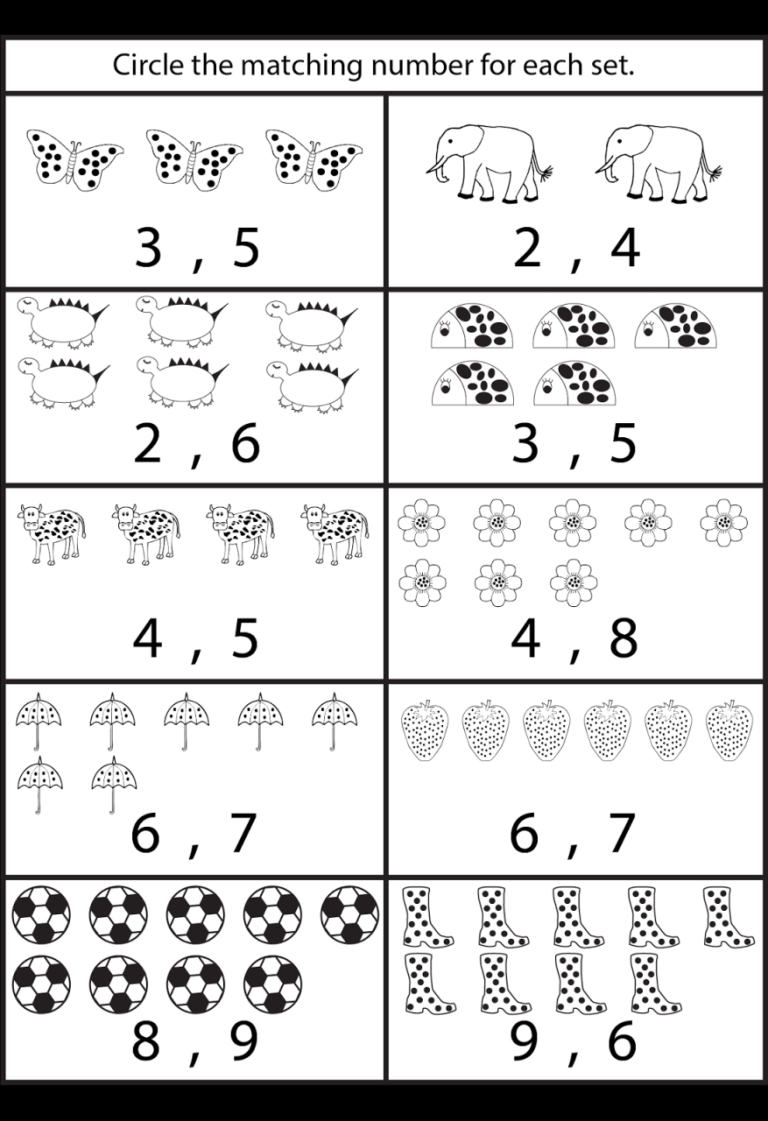 Counting Numbers Worksheet For Toddlers