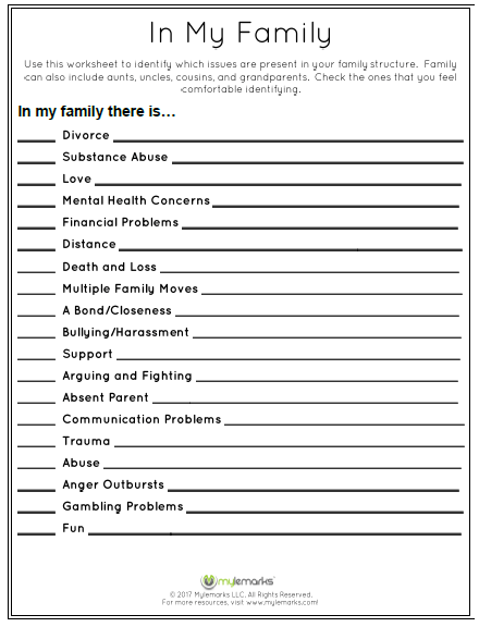 Structural Family Therapy Worksheets