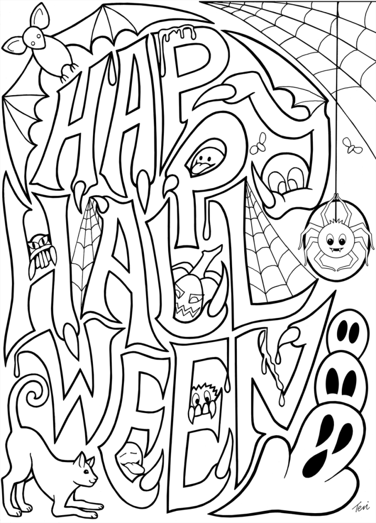 Printout Free Printable Full Size Halloween Coloring Pages