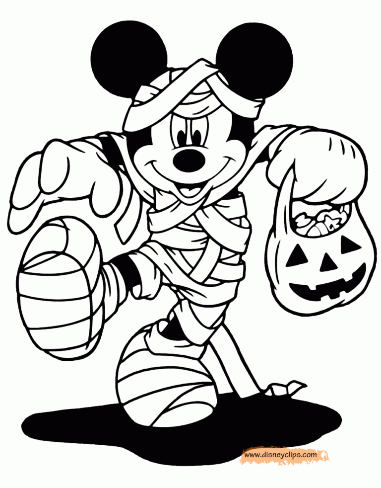 Printable Minnie Mouse Disney Halloween Coloring Pages