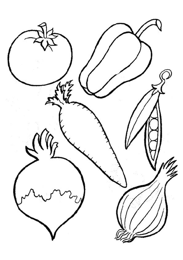 Vegetables Coloring Pages For Kids Printable