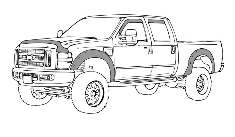 Pickup Truck Lifted Chevy Truck Coloring Pages