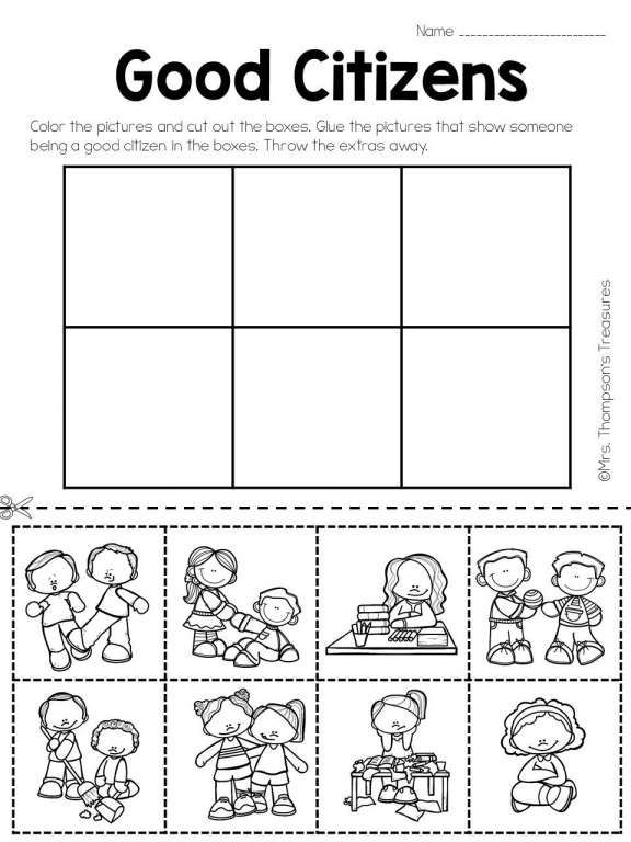 Free Printable Worksheets On Being A Good Citizen Kindergarten