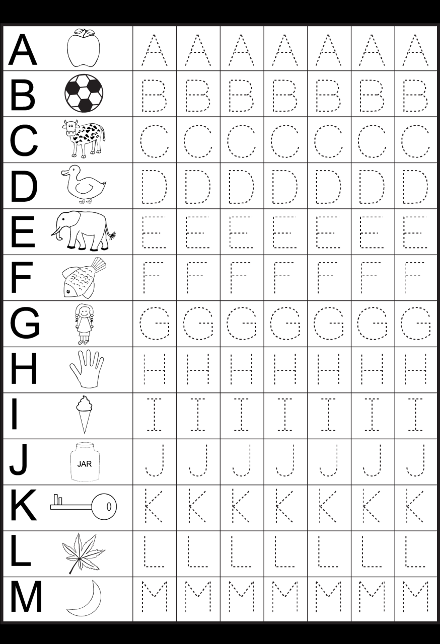 Free Printable Worksheets For Kindergarten Abc