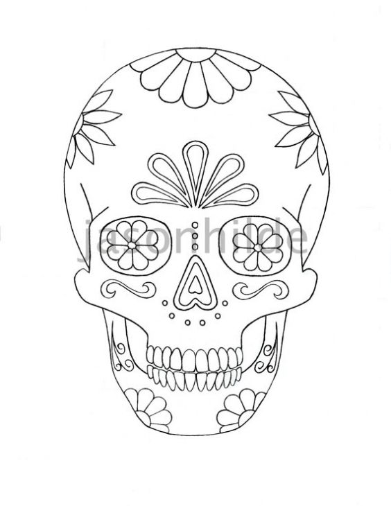 Easy Skull Coloring Pages For Kids